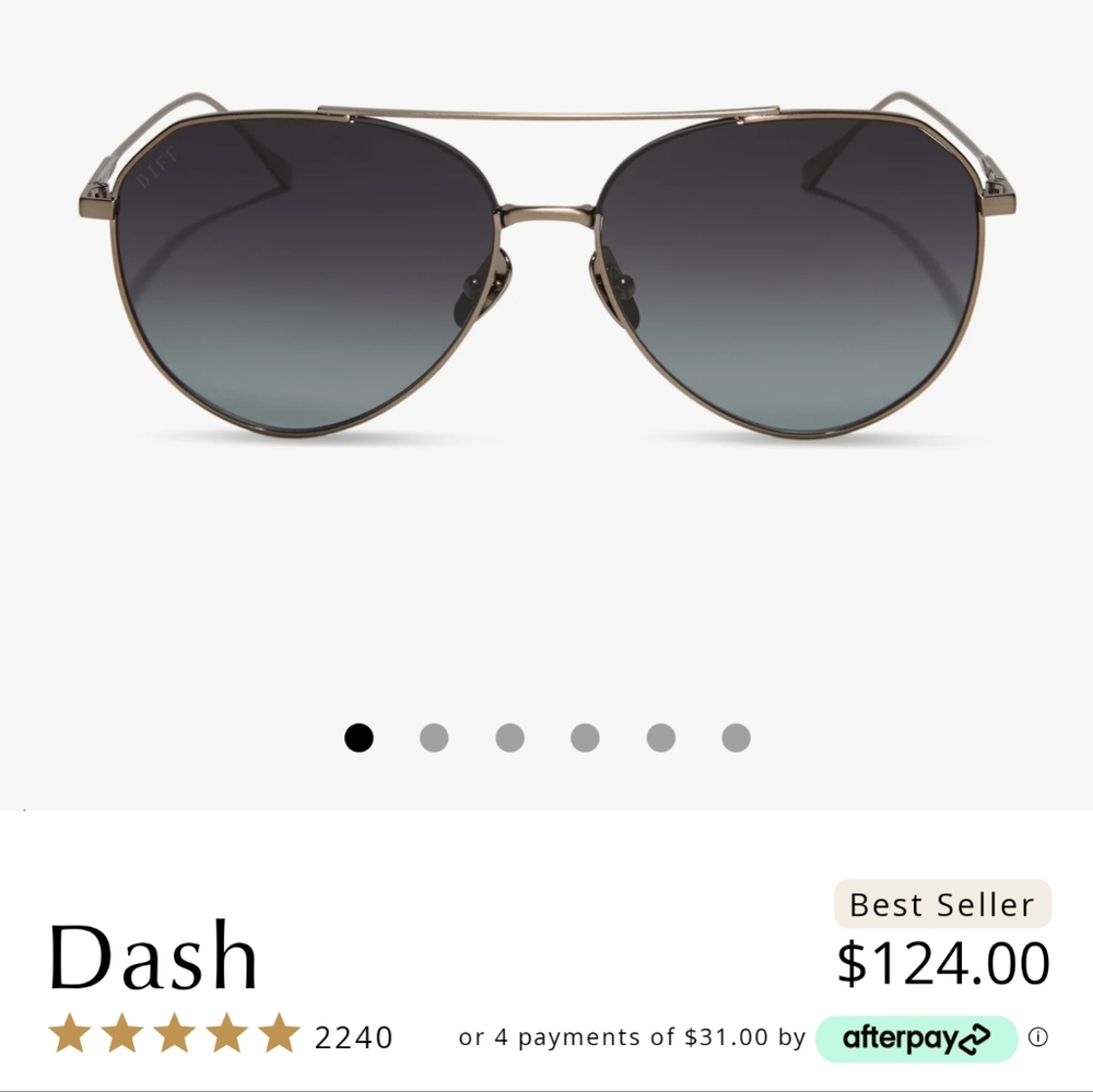 Blue Aviator Diff Brand Sunglasses "Dash" (like new)